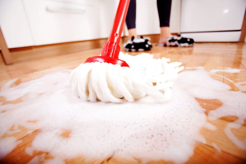Mopping Removes Dirt and Debris